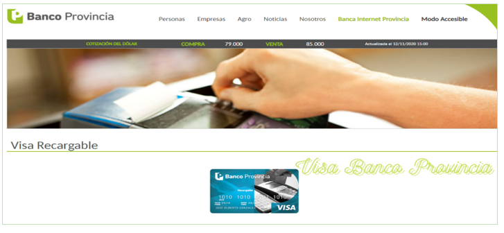 Visa Banco Provincia.